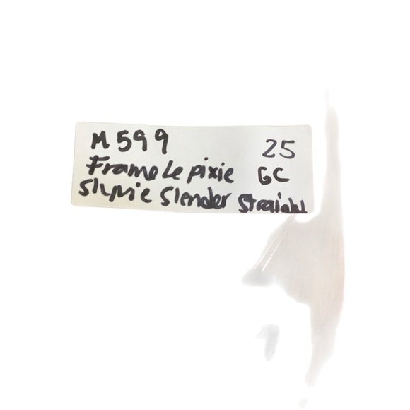 Frame Le Pixie Sylvia Slender Straight Jeans Sz 25 Blue - Picture 7 of 7